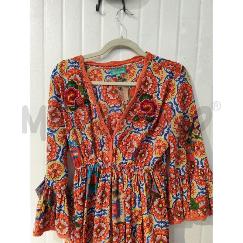ABITO DONNA ANTICA SARTONIA BY GIAOCMO CINQUE ARANCIO BLU LUNGO  | Mercatino dell'Usato Mestre 2