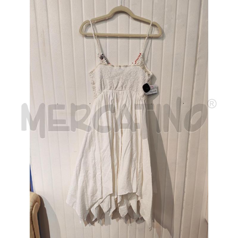 ABITO DONNA ANTICA SARTORIA BIANCO TOP LAVORATO UNCINETTO RICAMI NERI E ROSSI | Mercatino dell'Usato Mestre 4