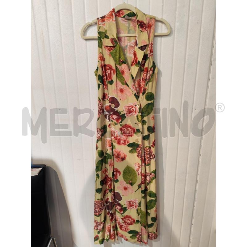 ABITO DONNA BENETTON LUNGO VERDINO FIORI | Mercatino dell'Usato Mestre 1