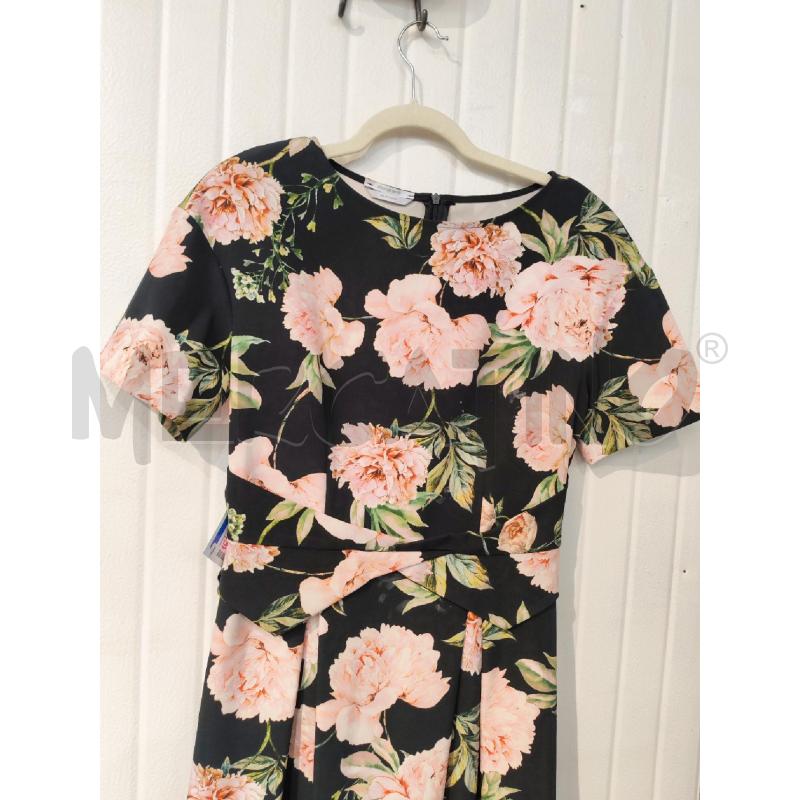 ABITO DONNA BIANCOGHIACCIO NERO FIORI ROSA CON INCROCIO DAVANTI | Mercatino dell'Usato Mestre 3