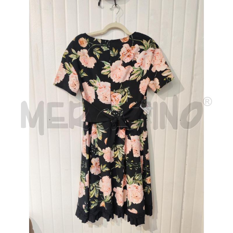 ABITO DONNA BIANCOGHIACCIO NERO FIORI ROSA CON INCROCIO DAVANTI | Mercatino dell'Usato Mestre 4