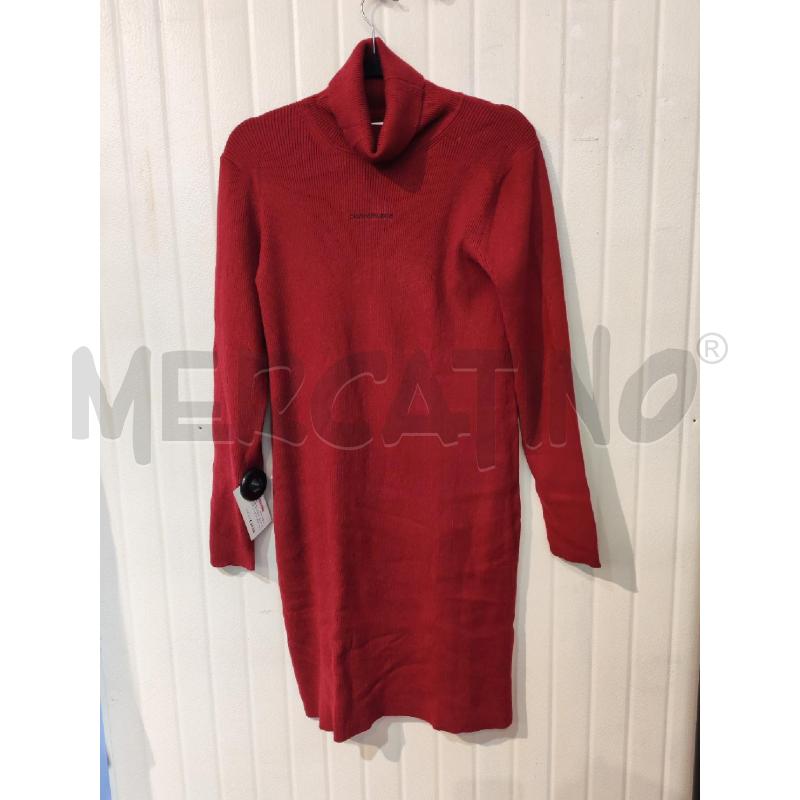 ABITO DONNA CALVIN KLEIN ROSSO A COSTINE COLLO ALTO | Mercatino dell'Usato Mestre 1
