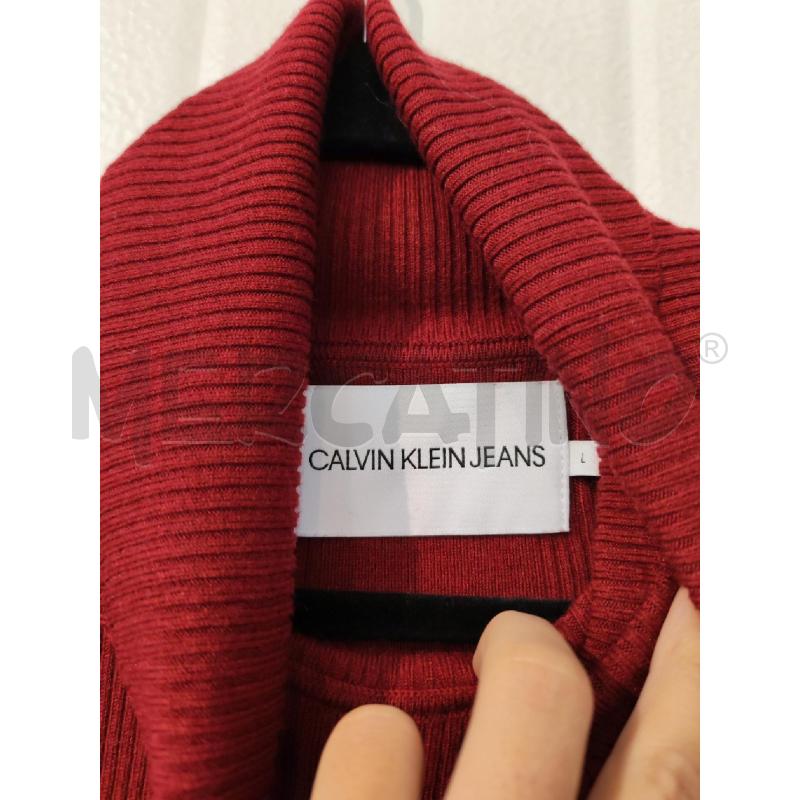 ABITO DONNA CALVIN KLEIN ROSSO A COSTINE COLLO ALTO | Mercatino dell'Usato Mestre 3