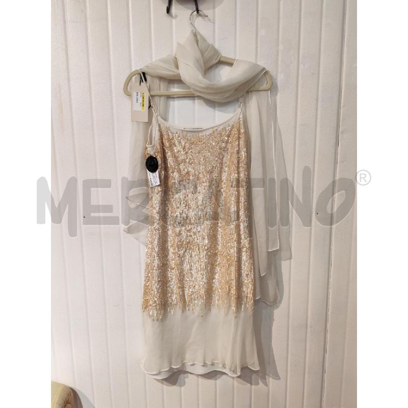 ABITO DONNA CORTE DEI GONGAZA BIANCO PAILETTES DORATE | Mercatino dell'Usato Mestre 3