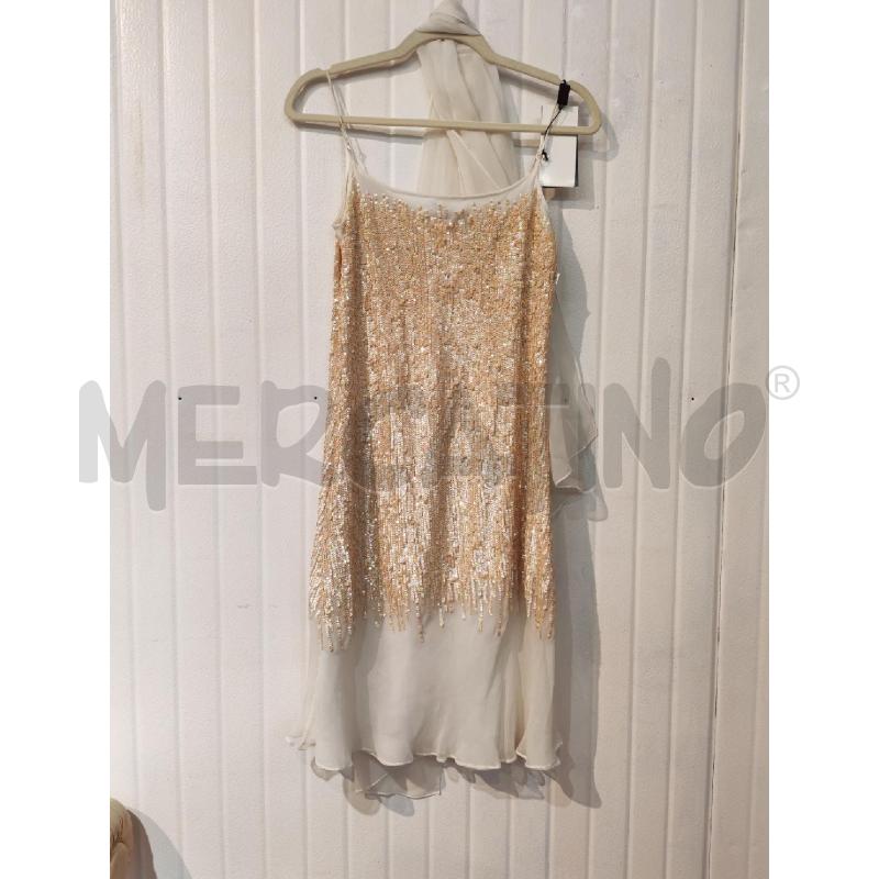 ABITO DONNA CORTE DEI GONGAZA BIANCO PAILETTES DORATE | Mercatino dell'Usato Mestre 4