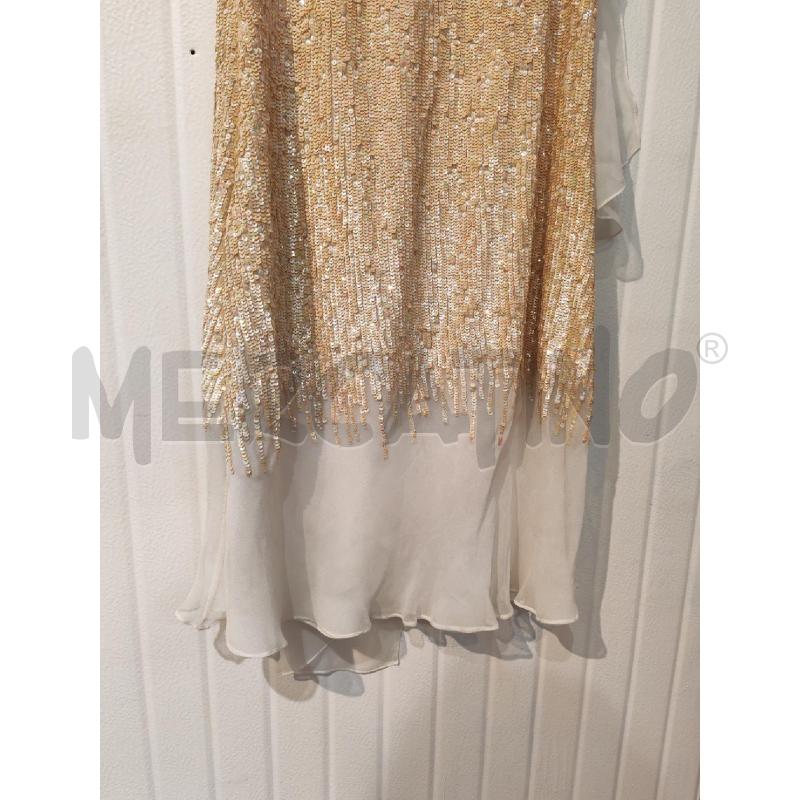 ABITO DONNA CORTE DEI GONGAZA BIANCO PAILETTES DORATE | Mercatino dell'Usato Mestre 5