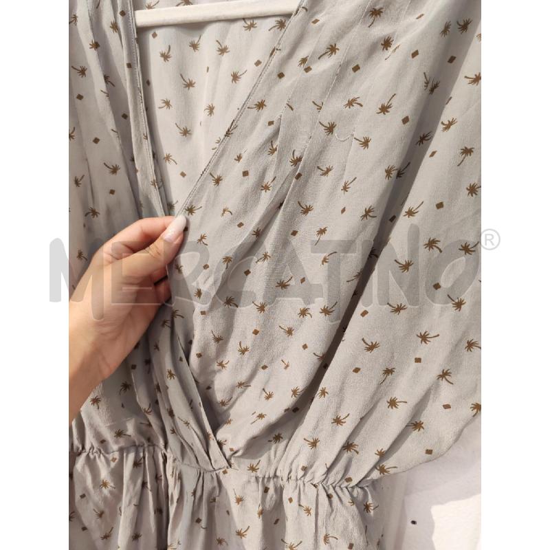 ABITO DONNA DRESS SETA VERDOLINO FANTASIA PALME PICCOLE MARRONI | Mercatino dell'Usato Mestre 2