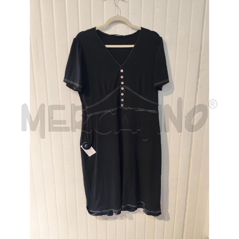 ABITO DONNA ELENA MIRÒ NERO CUCITURE BIANCHE BOTTONI CREMA | Mercatino dell'Usato Mestre 1
