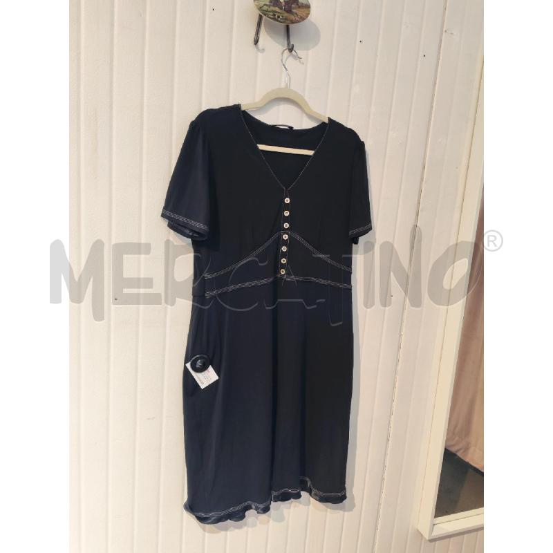 ABITO DONNA ELENA MIRÒ NERO CUCITURE BIANCHE BOTTONI CREMA | Mercatino dell'Usato Mestre 3