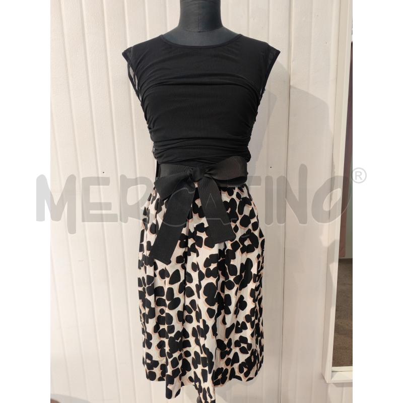 ABITO DONNA EMMEMARELLA NERO GONNA LEOPARDATA MARRONE | Mercatino dell'Usato Mestre 1