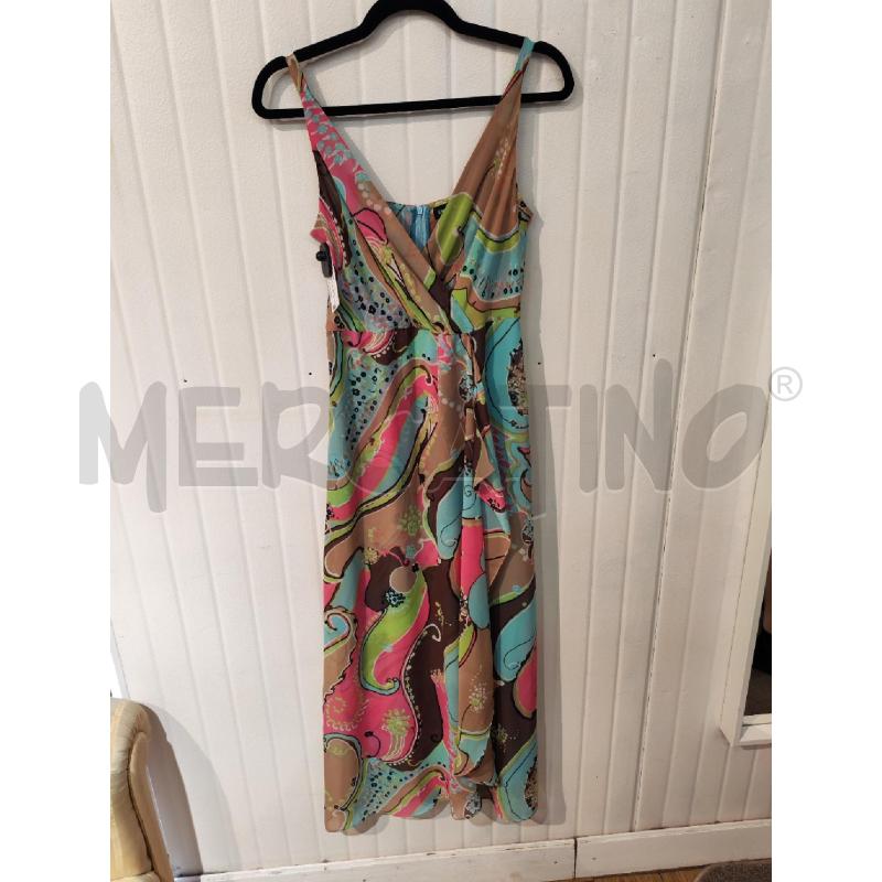 ABITO DONNA EMME MARELLA LUNGO FANTASIA AZZURRA ROSA VERDE | Mercatino dell'Usato Mestre 1