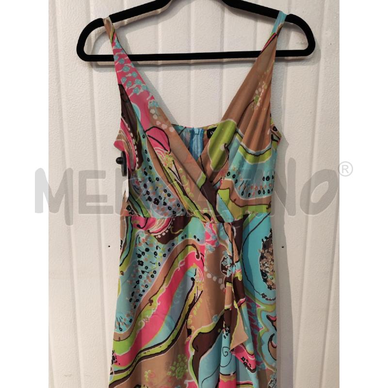 ABITO DONNA EMME MARELLA LUNGO FANTASIA AZZURRA ROSA VERDE | Mercatino dell'Usato Mestre 2