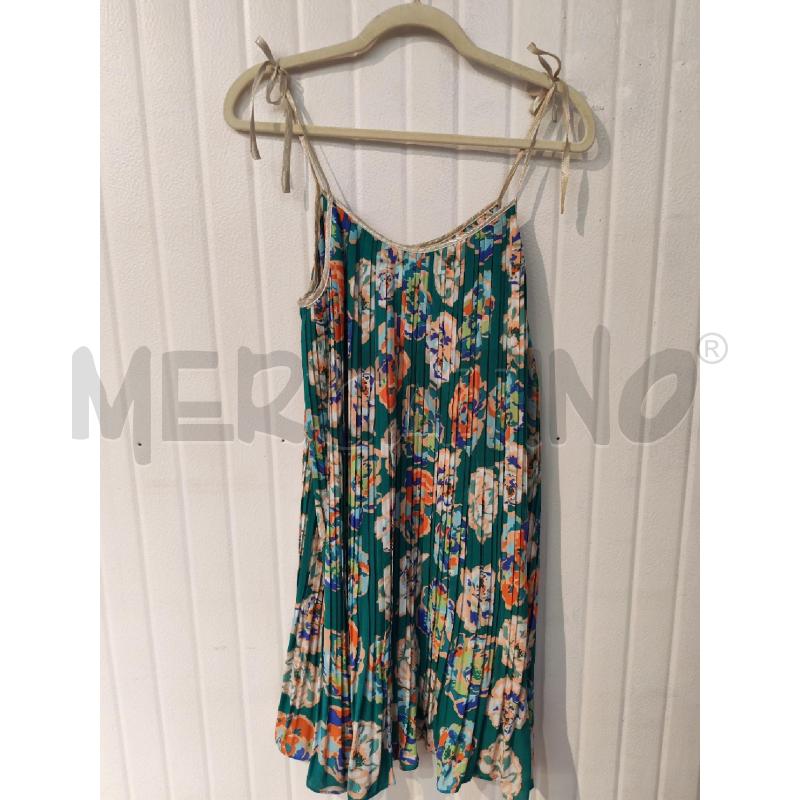 ABITO DONNA EM DOLLI VERDE PLISSE FANTASIA FIORI BEIGE | Mercatino dell'Usato Mestre 3
