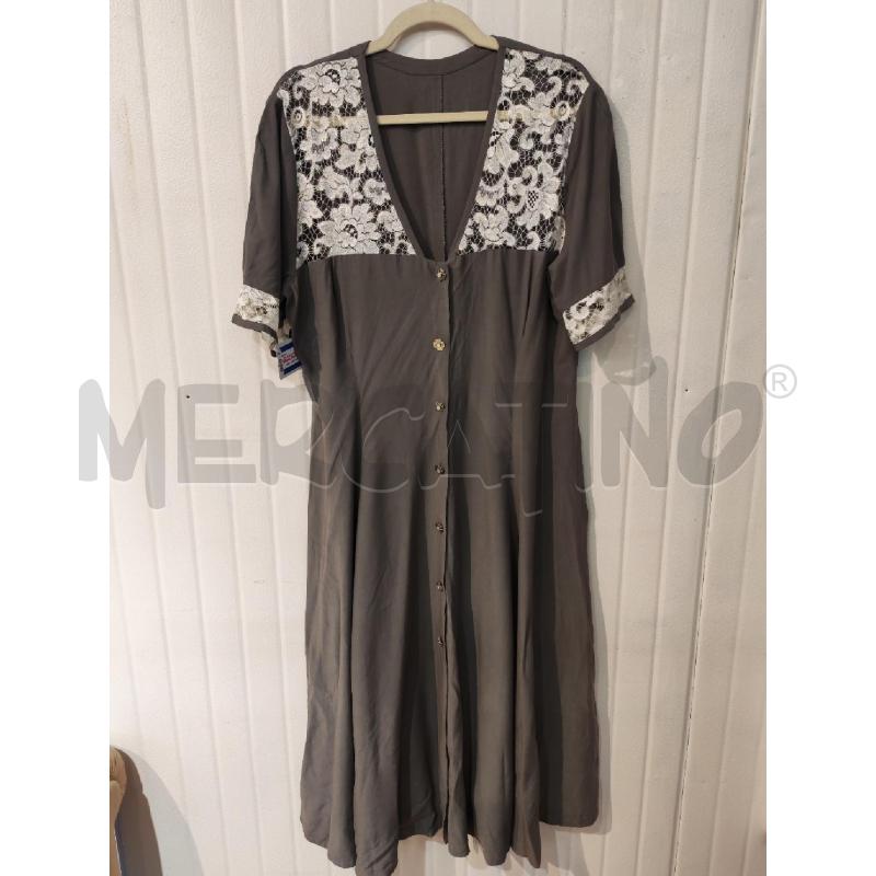 ABITO DONNA GRIGIO PIZZO BIANCO LUNGO SARTORIALE | Mercatino dell'Usato Mestre 1