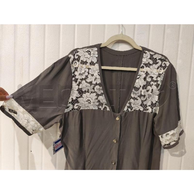 ABITO DONNA GRIGIO PIZZO BIANCO LUNGO SARTORIALE | Mercatino dell'Usato Mestre 2