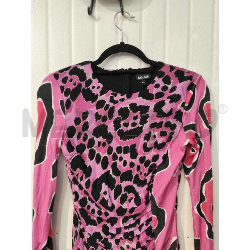 ABITO DONNA JUST CAVALLI LEOPARDATO ROSA E NERO MANICHE LUNGHE | Mercatino dell'Usato Mestre 2