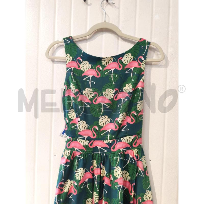 ABITO DONNA LADY VINTAGE BLU FANTASIA FENICOTTERI | Mercatino dell'Usato Mestre 4