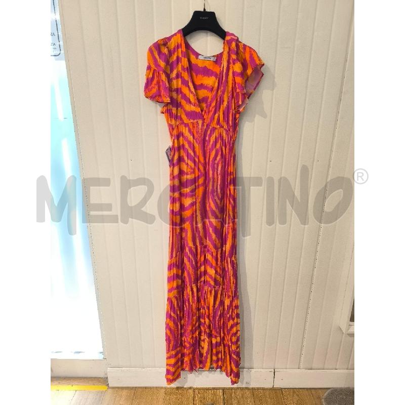 ABITO DONNA LANACAPRINA ARANCIO ROSA FANTASIA LUNGO  | Mercatino dell'Usato Mestre 1