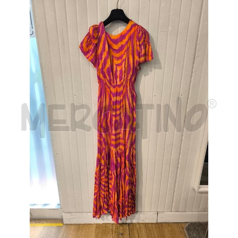 ABITO DONNA LANACAPRINA ARANCIO ROSA FANTASIA LUNGO  | Mercatino dell'Usato Mestre 4