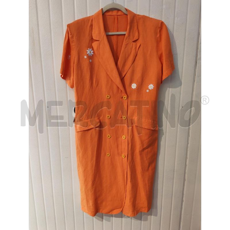 ABITO DONNA LINO ARANCIONE CON MARGHERITE SARTORIALE | Mercatino dell'Usato Mestre 1