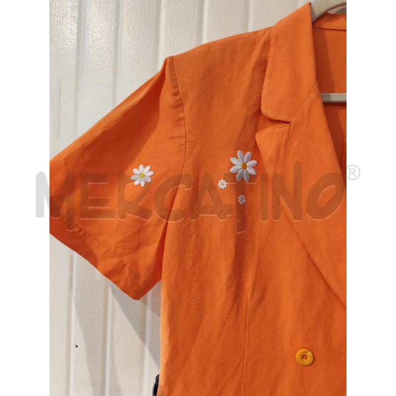 ABITO DONNA LINO ARANCIONE CON MARGHERITE SARTORIALE | Mercatino dell'Usato Mestre 3