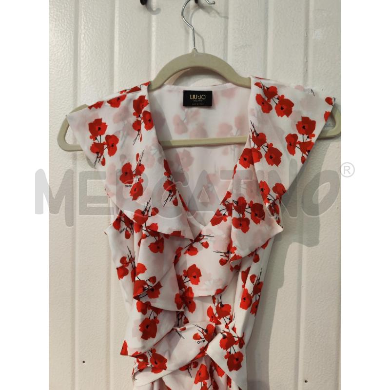 ABITO DONNA LIU JO BIANCO FIORI ROSSI | Mercatino dell'Usato Mestre 2