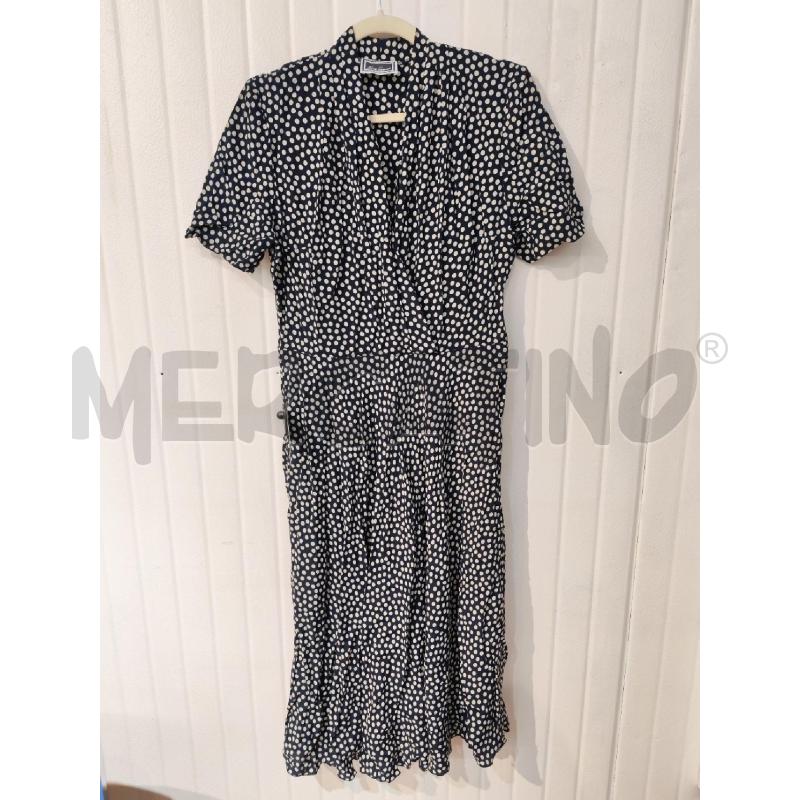 ABITO DONNA LUISA SPAGNOLI BLU CON POIS CREMA | Mercatino dell'Usato Mestre 1