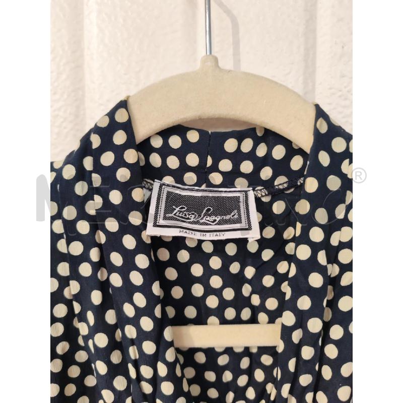 ABITO DONNA LUISA SPAGNOLI BLU CON POIS CREMA | Mercatino dell'Usato Mestre 2