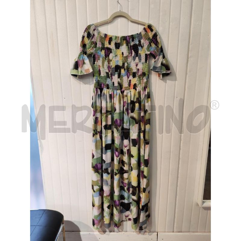 ABITO DONNA MADAMT BIANCO VERDE VIOLA FIORI LUNGO | Mercatino dell'Usato Mestre 1