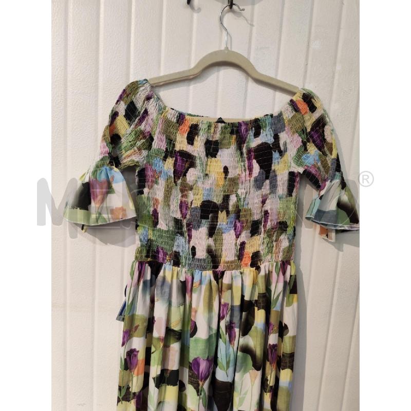 ABITO DONNA MADAMT BIANCO VERDE VIOLA FIORI LUNGO | Mercatino dell'Usato Mestre 3