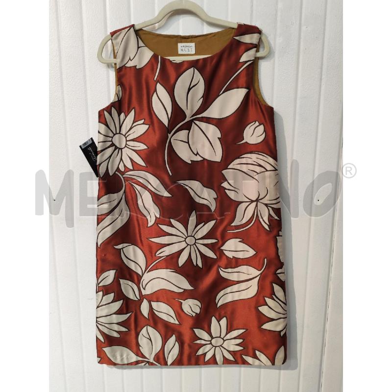 ABITO DONNA MALIPARMI MUST COLOR BRONZO FIORI BIANCHI | Mercatino dell'Usato Mestre 1