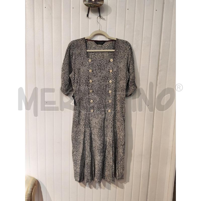 ABITO DONNA MARIELLA BURANI AMULETI SETA BIANCO NERO FIORIELLINI  | Mercatino dell'Usato Mestre 1