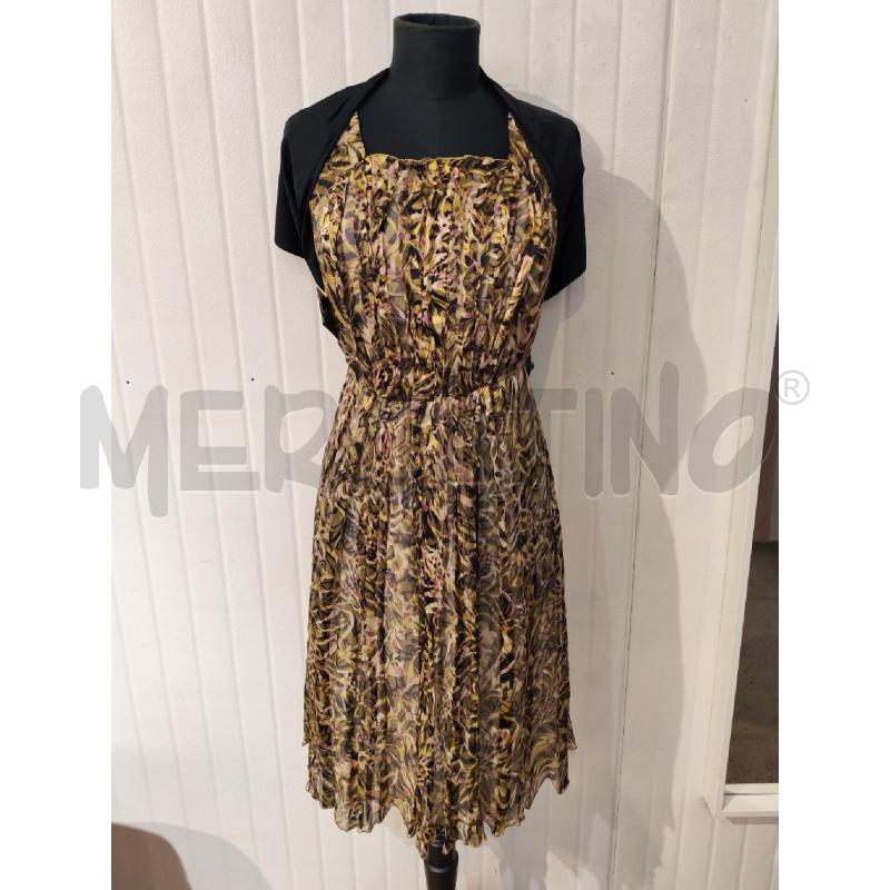 ABITO DONNA MAX MARA VERDE SETA CON STOLA NERA | Mercatino dell'Usato Mestre 1