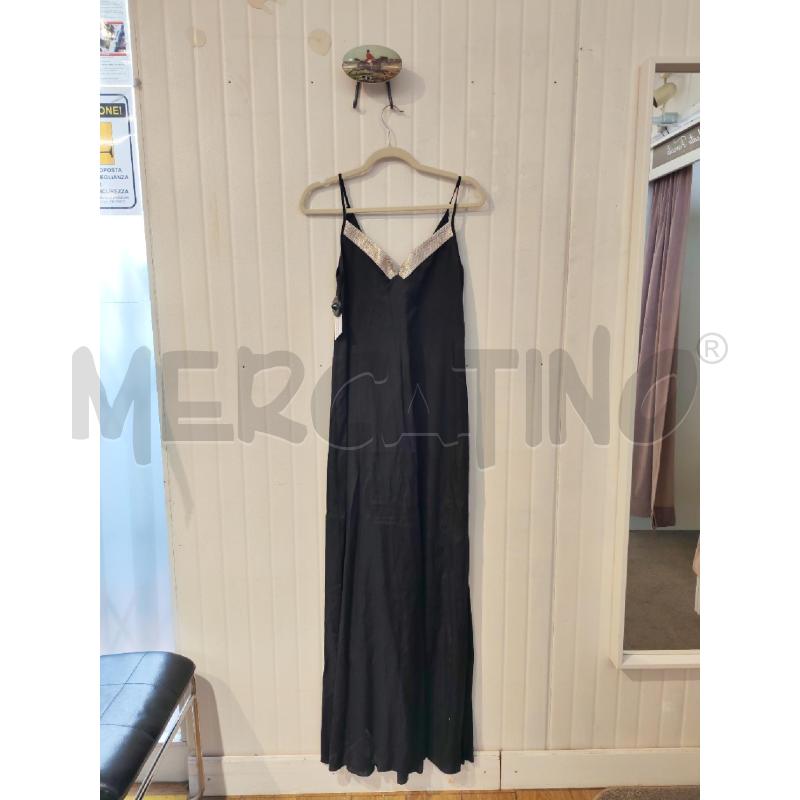 ABITO DONNA MOMONI NERO UNGO BANDA DORATA SULLO SCOLLO | Mercatino dell'Usato Mestre 1