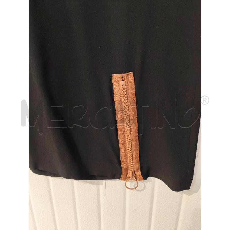 ABITO DONNA NERO SPALLE BIANCHE SCOLLO MARRONE ZIP SOTTO | Mercatino dell'Usato Mestre 4