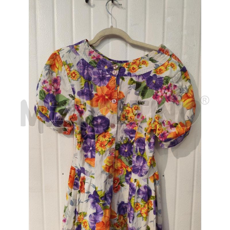 ABITO DONNA NIRVANA BIANCO FIORI VIOLA ARANCIONI | Mercatino dell'Usato Mestre 2