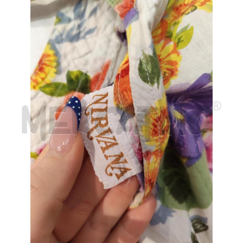 ABITO DONNA NIRVANA BIANCO FIORI VIOLA ARANCIONI | Mercatino dell'Usato Mestre 4