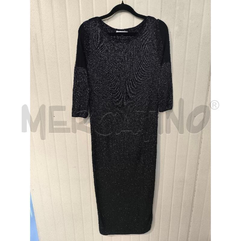 ABITO DONNA PATRIZIA PEPE GRIGIO LUREX ARGENTATO LUNGO PROFILI BAINCHI | Mercatino dell'Usato Mestre 1