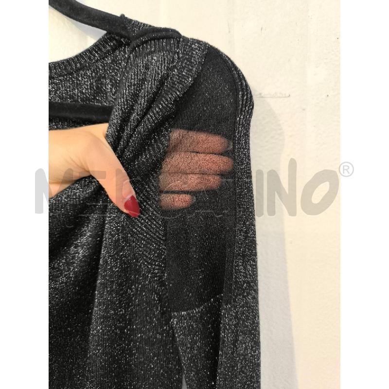 ABITO DONNA PATRIZIA PEPE GRIGIO LUREX ARGENTATO LUNGO PROFILI BAINCHI | Mercatino dell'Usato Mestre 3