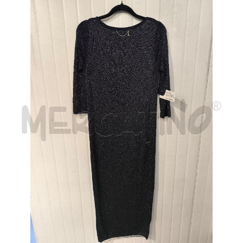 ABITO DONNA PATRIZIA PEPE GRIGIO LUREX ARGENTATO LUNGO PROFILI BAINCHI | Mercatino dell'Usato Mestre 4