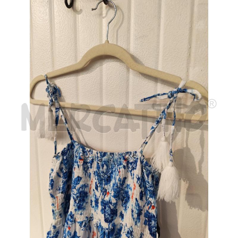 ABITO DONNA POSITANO BIANCO FIORI BLU TOP RICAMATO | Mercatino dell'Usato Mestre 5