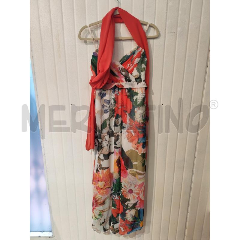 ABITO DONNA RINASCIMENTO BIANCO FIORI STOLA ROSA  | Mercatino dell'Usato Mestre 1