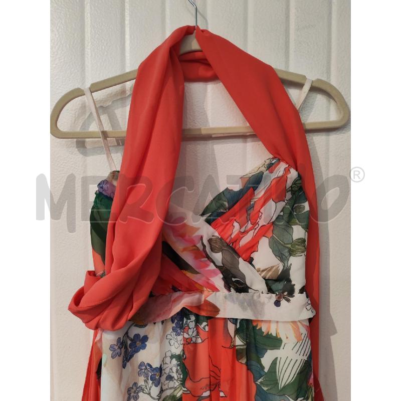 ABITO DONNA RINASCIMENTO BIANCO FIORI STOLA ROSA  | Mercatino dell'Usato Mestre 2