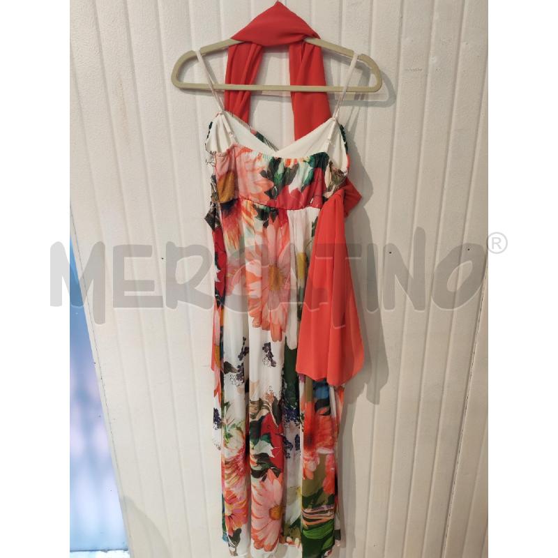 ABITO DONNA RINASCIMENTO BIANCO FIORI STOLA ROSA  | Mercatino dell'Usato Mestre 3