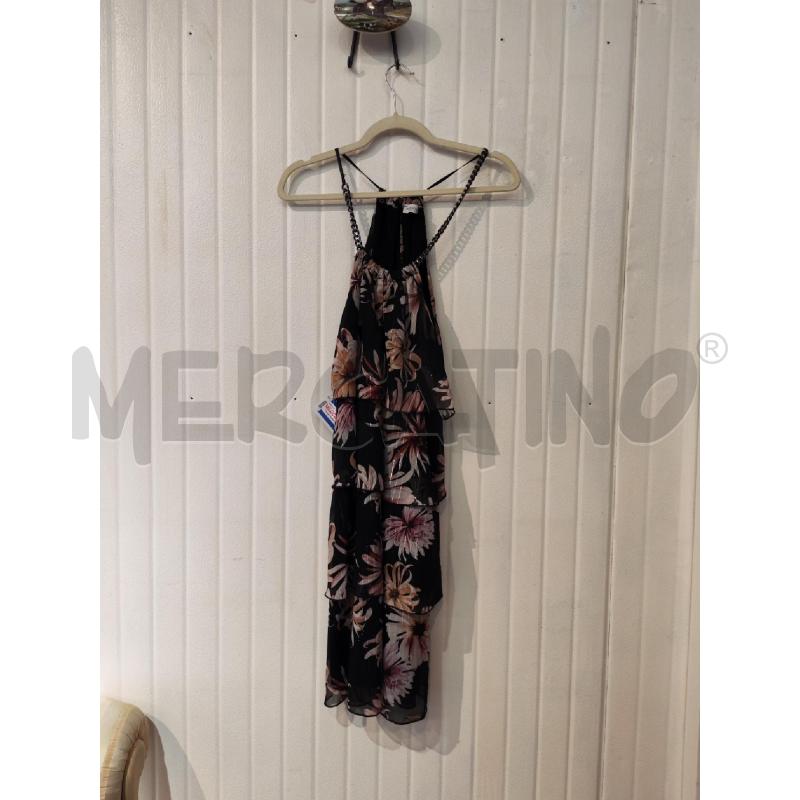 ABITO DONNA RINASCIMENTO NERO BALZE CON FIORI ROSA CATENA  | Mercatino dell'Usato Mestre 1