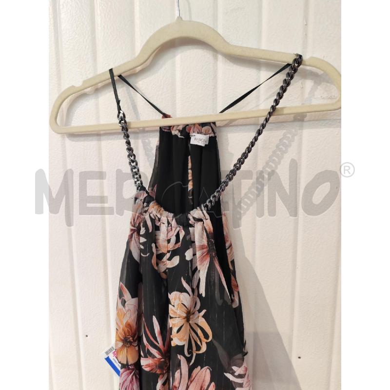 ABITO DONNA RINASCIMENTO NERO BALZE CON FIORI ROSA CATENA  | Mercatino dell'Usato Mestre 2