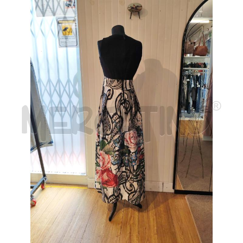 ABITO DONNA RINASCIMENTO NERO E BEIGE FANTASIA FIORI SOTTO | Mercatino dell'Usato Mestre 3