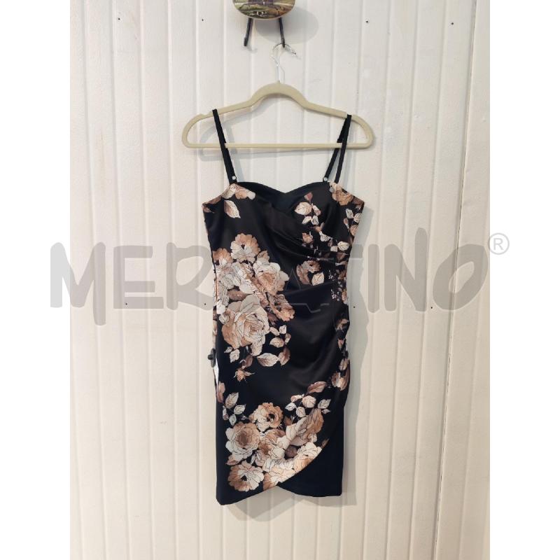 ABITO DONNA RINASCIMENTO NERO FIORI BEIGE  | Mercatino dell'Usato Mestre 1