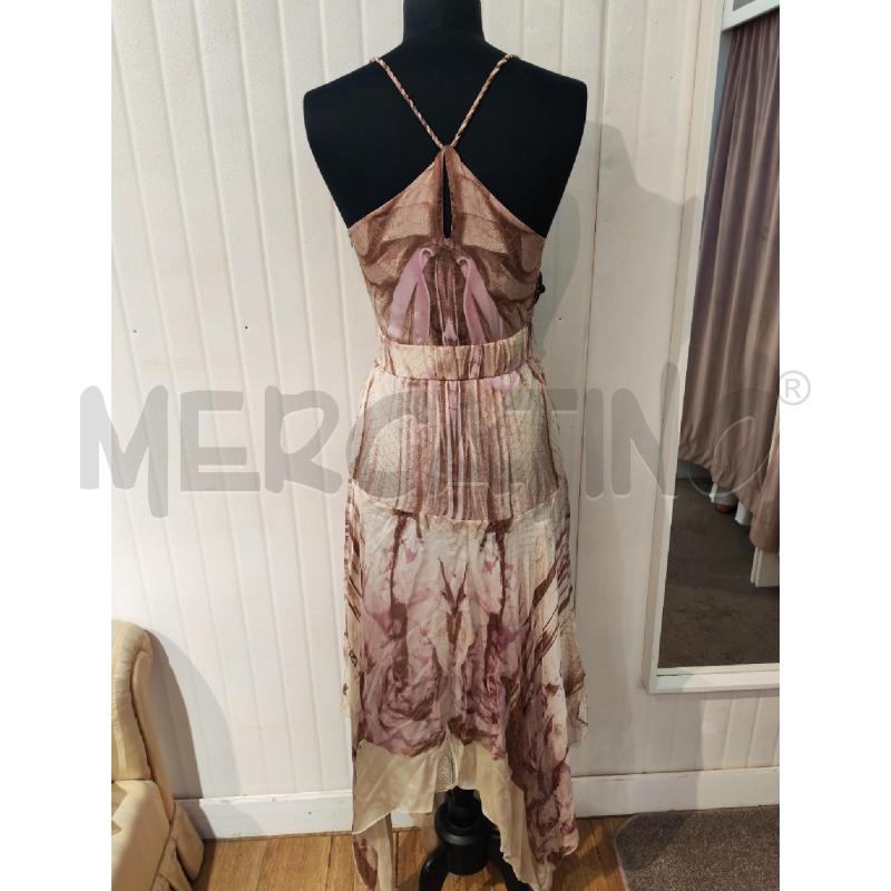 ABITO DONNA ROBERTO CAVALLI CLASS ROSA E BEIGE LUNGO | Mercatino dell'Usato Mestre 4