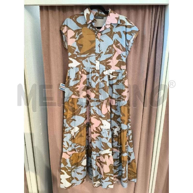 ABITO DONNA SANDRO FERRONE AZZURRO BEIGE ROSA LUNGO BALZE  | Mercatino dell'Usato Mestre 1